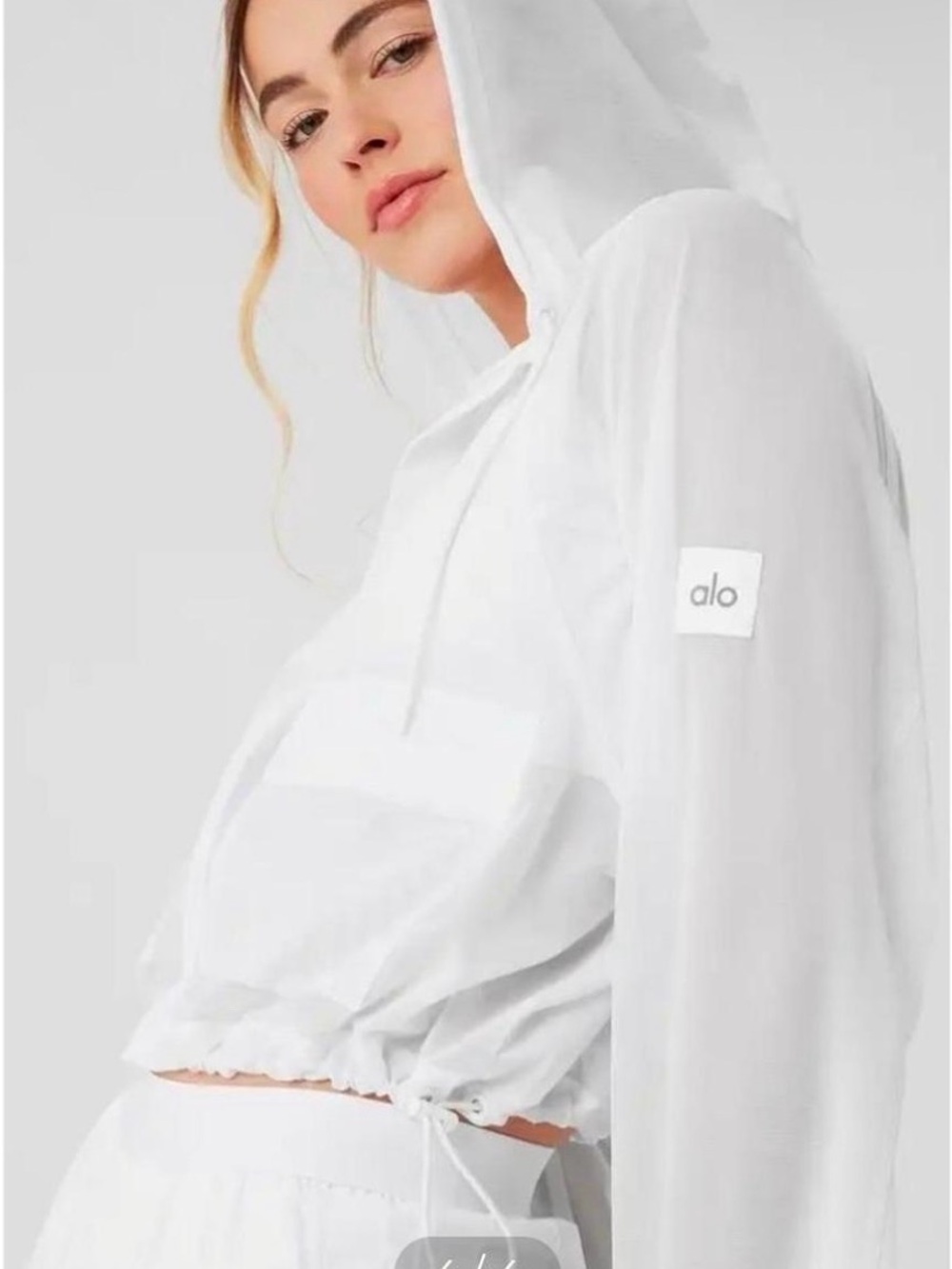 Alo Mesh Sheer Bliss Jacket - White NWT